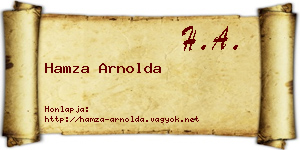 Hamza Arnolda névjegykártya